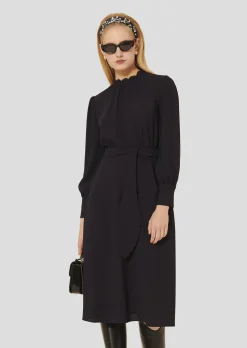 Robe Rowen bleu nuit en crêpe