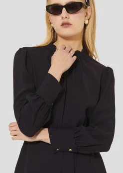 Robe Rowen bleu nuit en crêpe