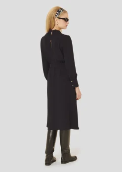 Robe Rowen bleu nuit en crêpe