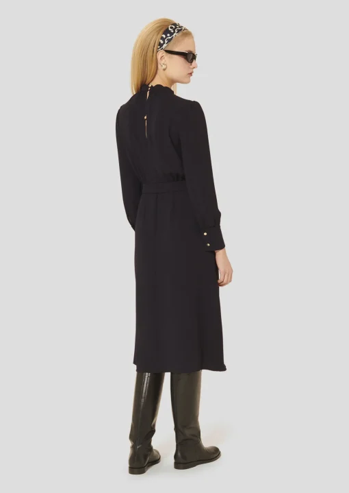 Robe Rowen bleu nuit en crêpe