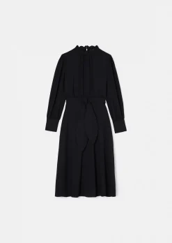 Robe Rowen bleu nuit en crêpe