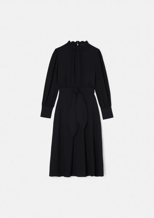 Robe Rowen bleu nuit en crêpe