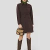 Robe Roya marron en crêpe