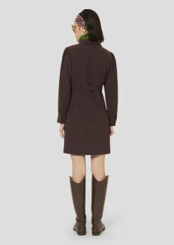 Robe Roya marron en crêpe