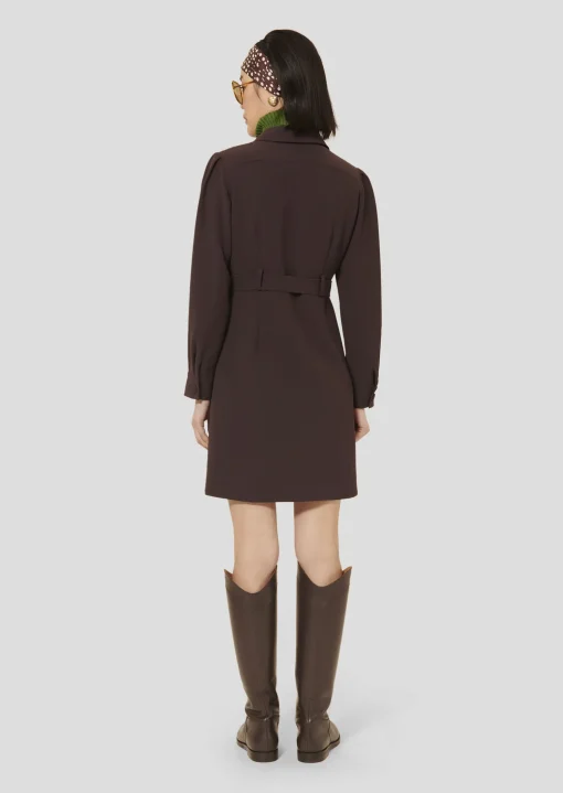 Robe Roya marron en crêpe