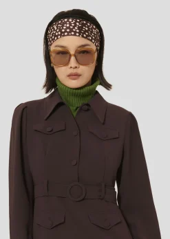 Robe Roya marron en crêpe