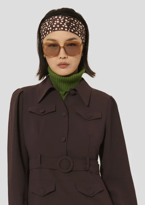 Robe Roya marron en crêpe