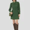 Robe Roya verte en crêpe