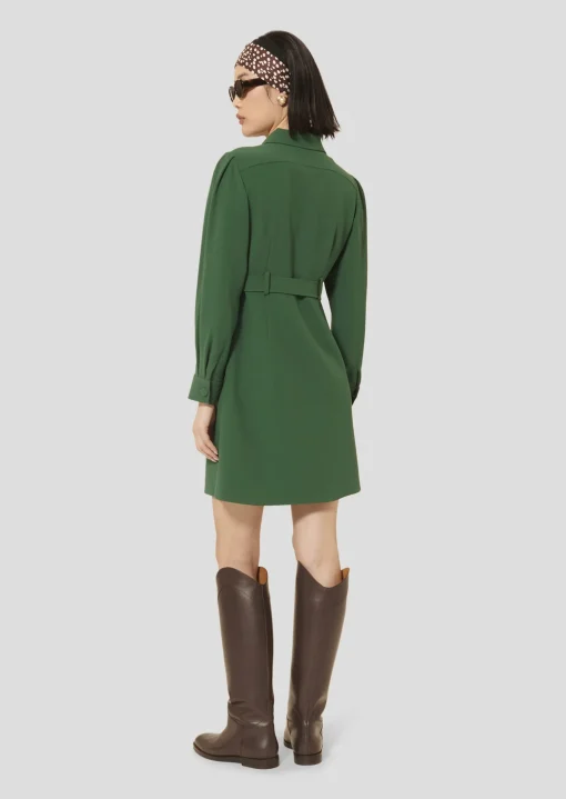 Robe Roya verte en crêpe