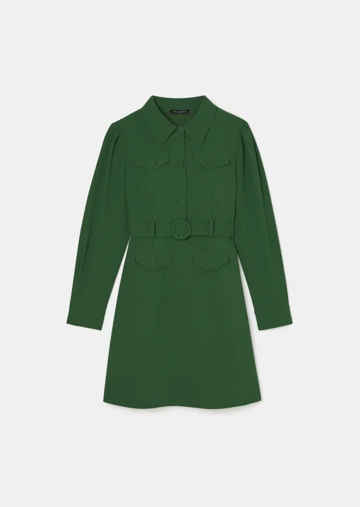 Robe Roya verte en crêpe