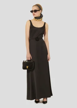 Robe Ruben noire en satin fluide