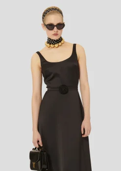 Robe Ruben noire en satin fluide