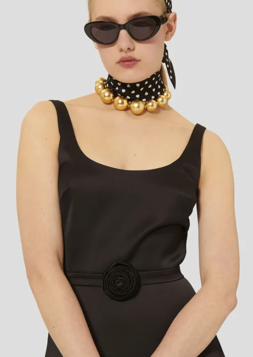 Robe Ruben noire en satin fluide