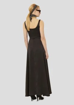 Robe Ruben noire en satin fluide