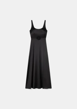 Robe Ruben noire en satin fluide