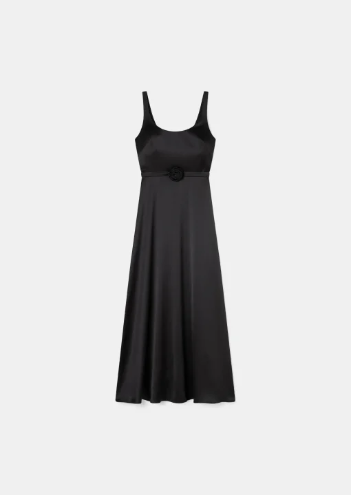 Robe Ruben noire en satin fluide