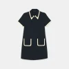 Robe Rubina bleu nuit en toile double