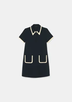 Robe Rubina bleu nuit en toile double