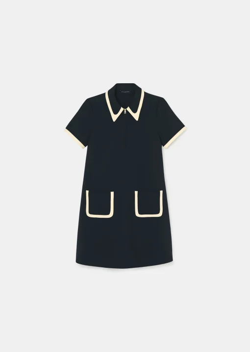 Robe Rubina bleu nuit en toile double