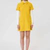Robe Rubina jaune en toile double