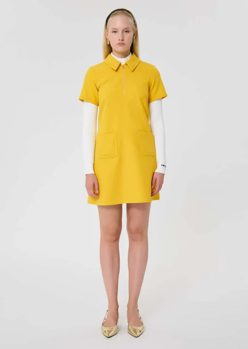 Robe Rubina jaune en toile double