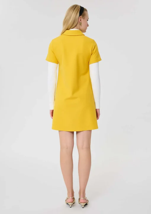 Robe Rubina jaune en toile double