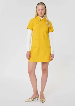 Robe Rubina jaune en toile double