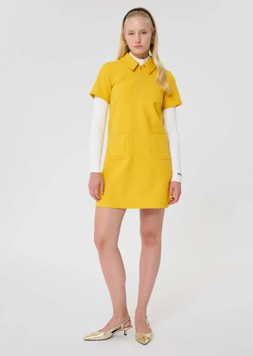 Robe Rubina jaune en toile double