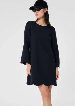 Robe Ruoda bleu nuit en crêpe
