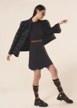 Robe Ruoda bleu nuit en crêpe