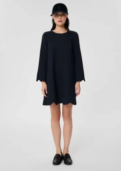 Robe Ruoda bleu nuit en crêpe