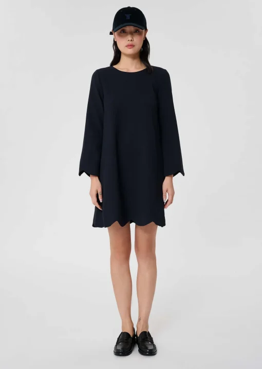 Robe Ruoda bleu nuit en crêpe