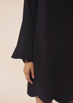 Robe Ruoda bleu nuit en crêpe