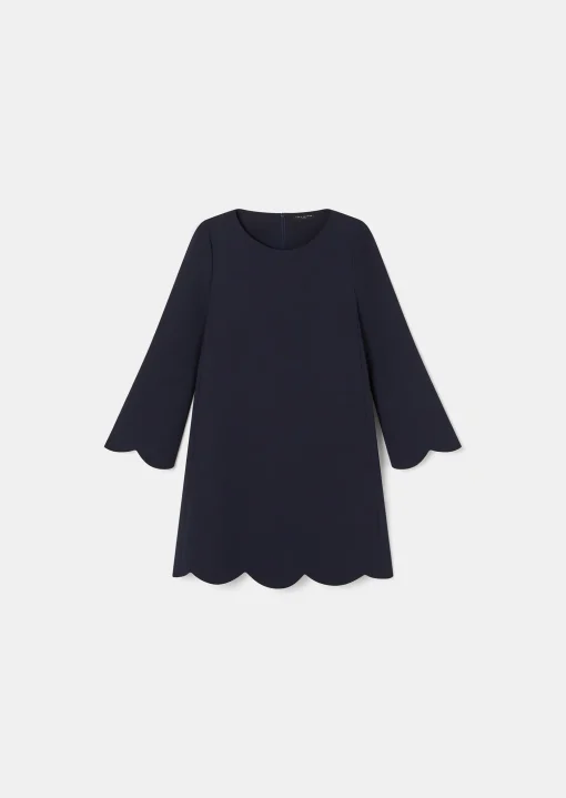 Robe Ruoda bleu nuit en crêpe
