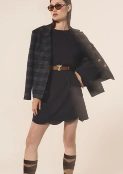 Robe Ruoda bleu nuit en crêpe