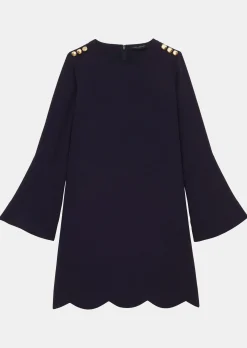 Robe Ruoda bleu nuit en crêpe