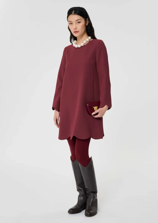 Robe Ruoda bordeaux en crêpe