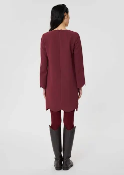 Robe Ruoda bordeaux en crêpe