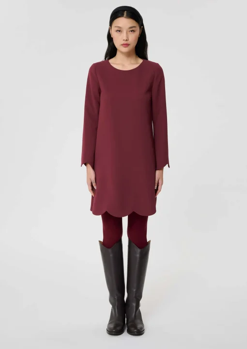 Robe Ruoda bordeaux en crêpe