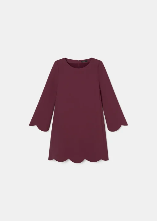 Robe Ruoda bordeaux en crêpe