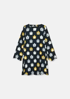 Robe Ruoda noire imprimée flammes