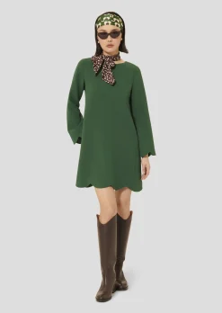 Robe Ruoda verte en crêpe
