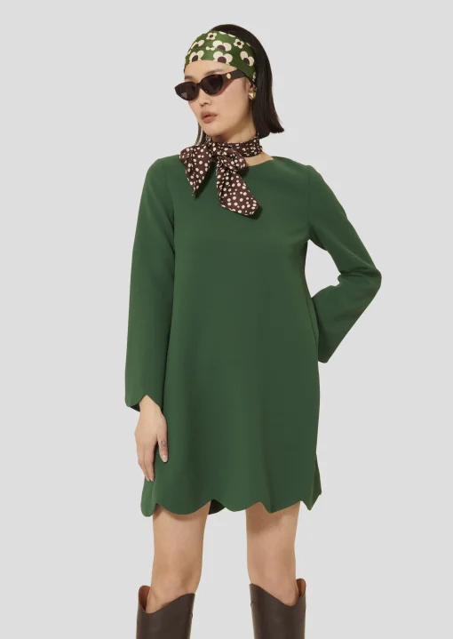 Robe Ruoda verte en crêpe
