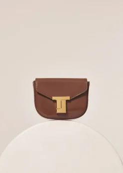 Sac 8 Bis mini taupe en cuir