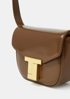 Sac 8 Bis mini taupe en cuir