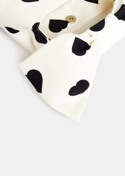 Sac Sally écru à motif coeur noir