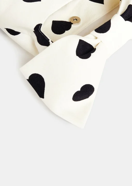 Sac Sally écru à motif coeur noir