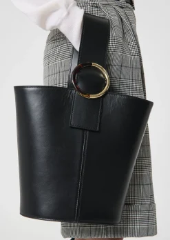 Sac Sophie noir en cuir lisse