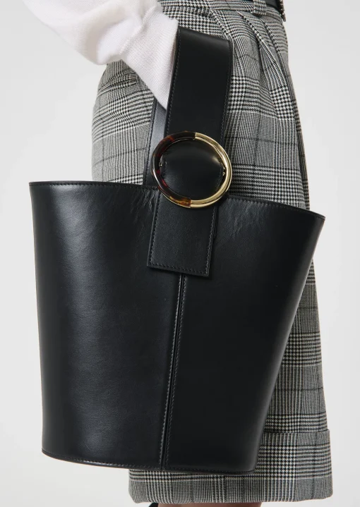 Sac Sophie noir en cuir lisse