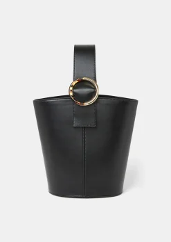 Sac Sophie noir en cuir lisse